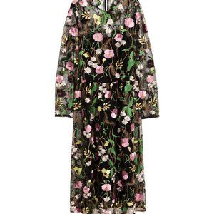 H&M Embroidered Mesh Dress